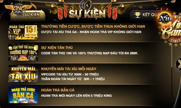 Hot! Khuyến mãi Vipcode tài xỉu 200k - 50 triệu mỗi ngày Kingfun 2 Khuyến mãi: Vipcode tài xỉu 200k - 50 triệu mỗi ngày